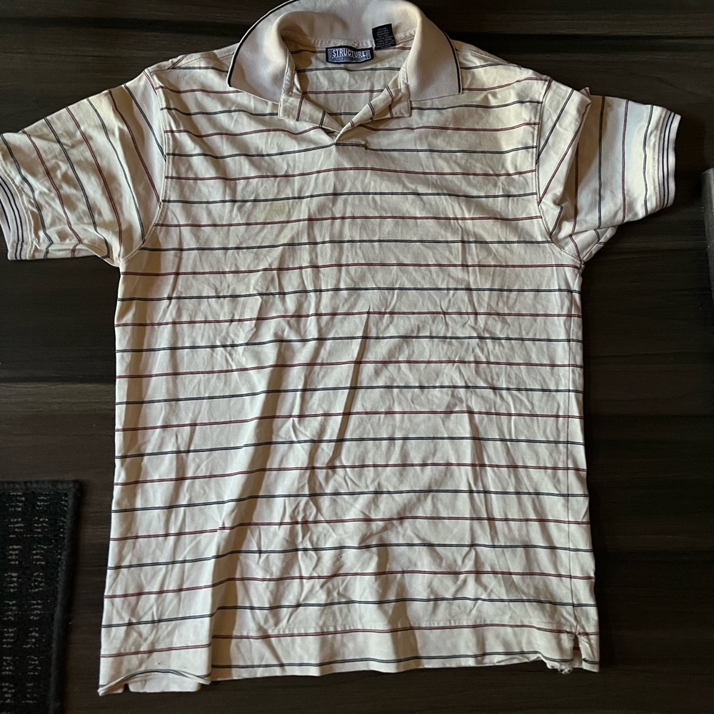 oversized striped collared shirt